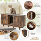 2-Door Cat Litter Box Enclosure with Winding Entry and Scratching Board-Rustic Brown