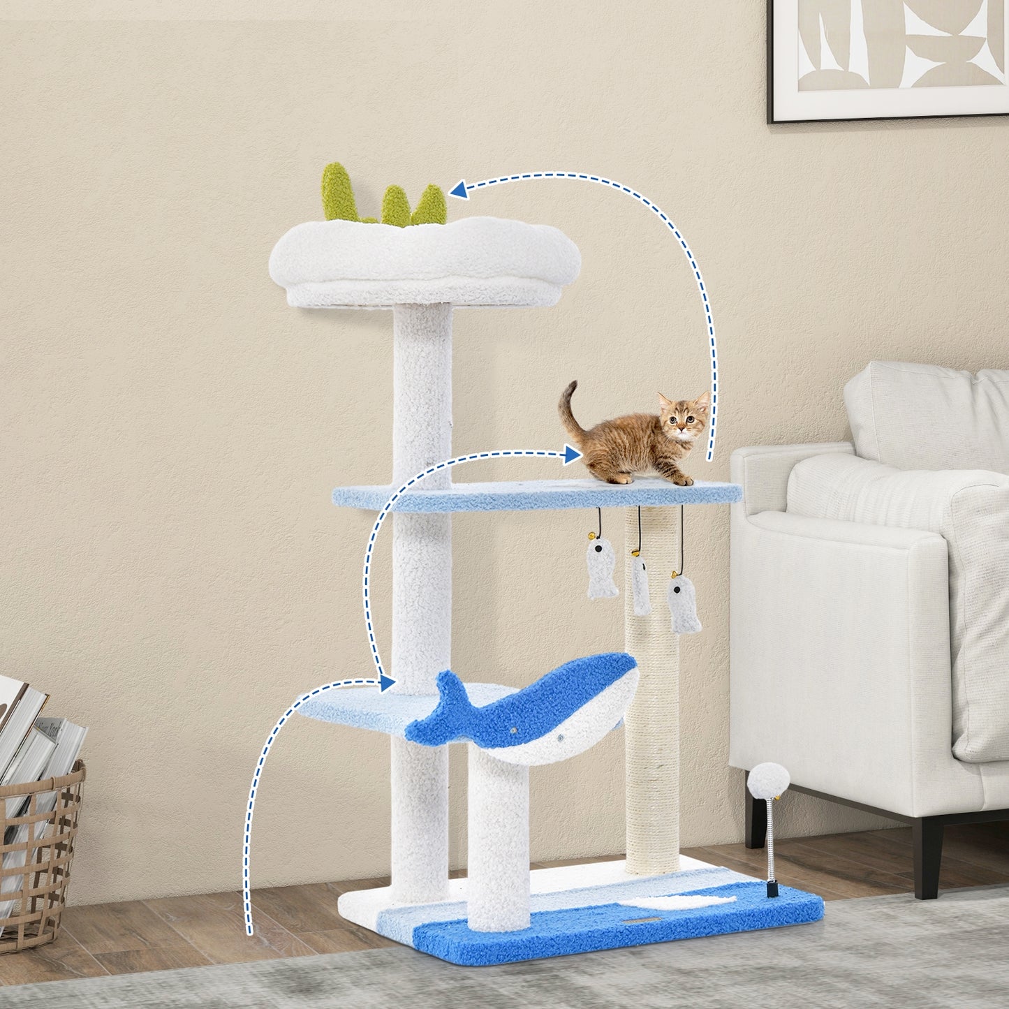 Whale-of-a-Time - Cat Tower - 4 Tier