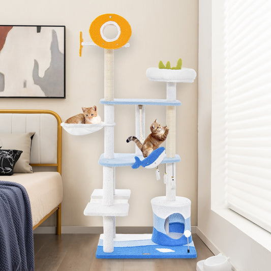 Under the Sea - Cat Tree Tower - Ocean Themed
