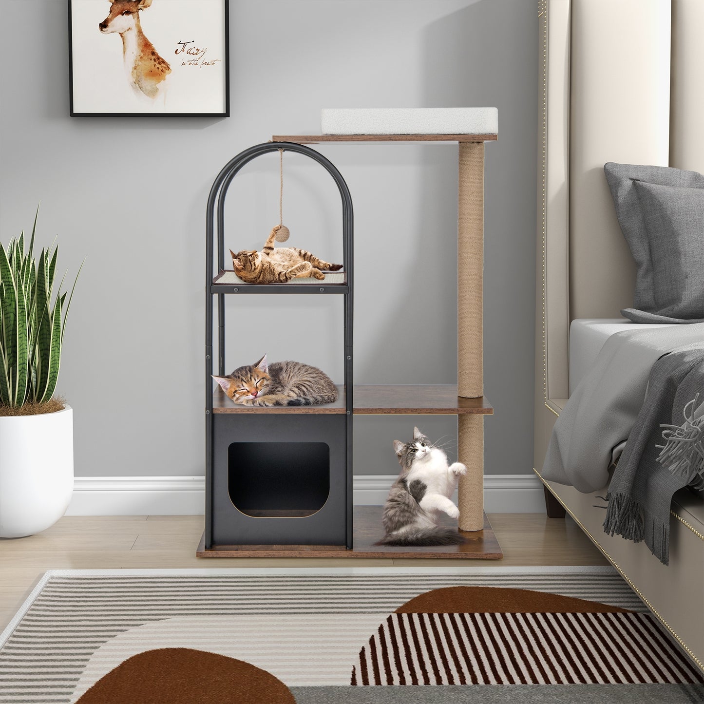 The Lookout - Cat Tree - Modern Black