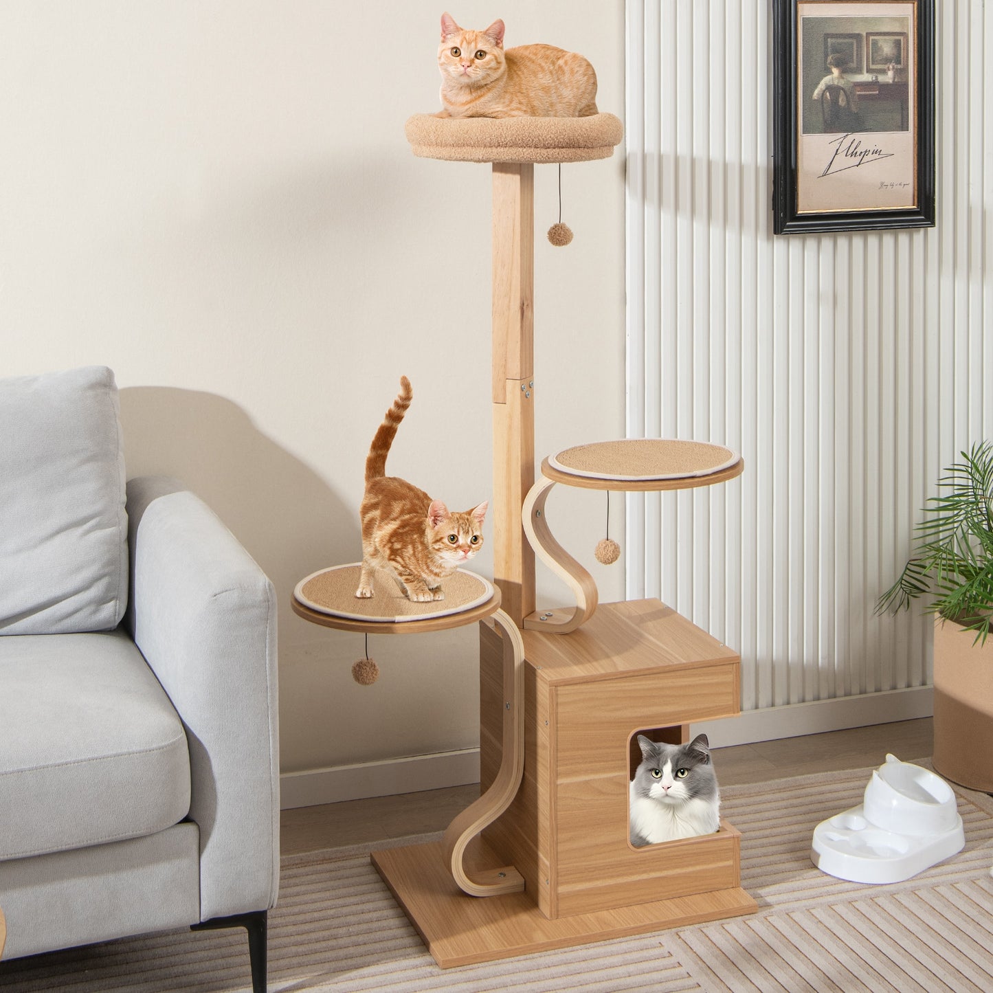 The Royal Oak -  Cat Tree - Washable Cushions